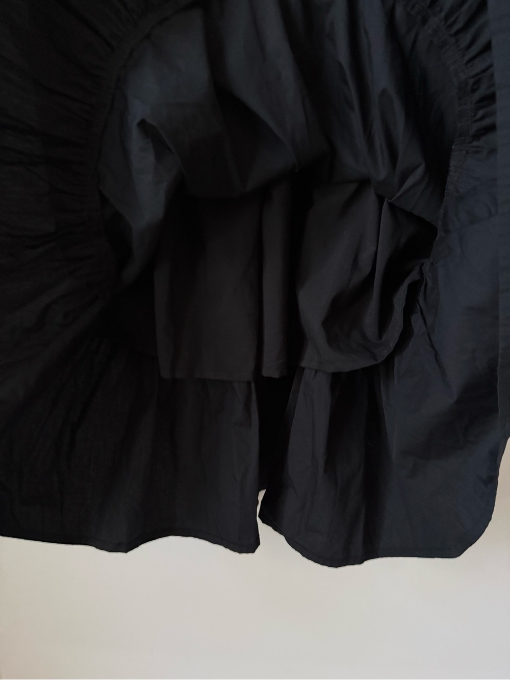 Banana Republic Poplin Puff Sleeve Empire Waist Black Babydoll Mini Dress - Picture 10 of 12
